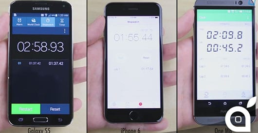 iPhone 6 HTC ONE Samsung galaxy s5 speed test