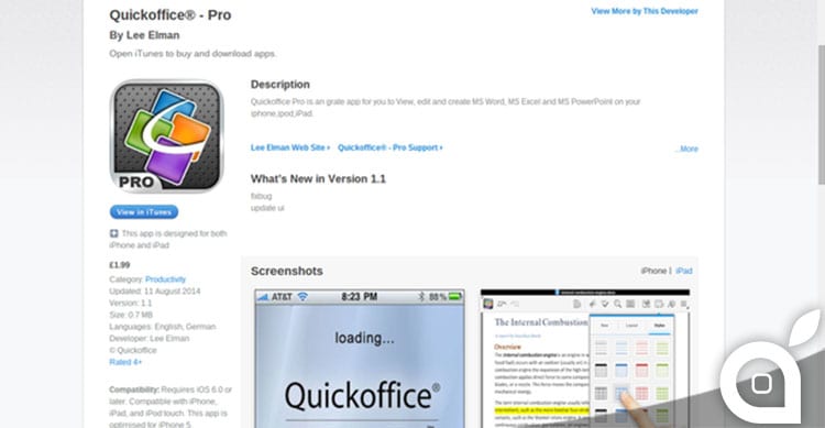 quick office pro app truffa
