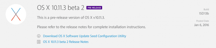 OS X 10.11.3 beta 2