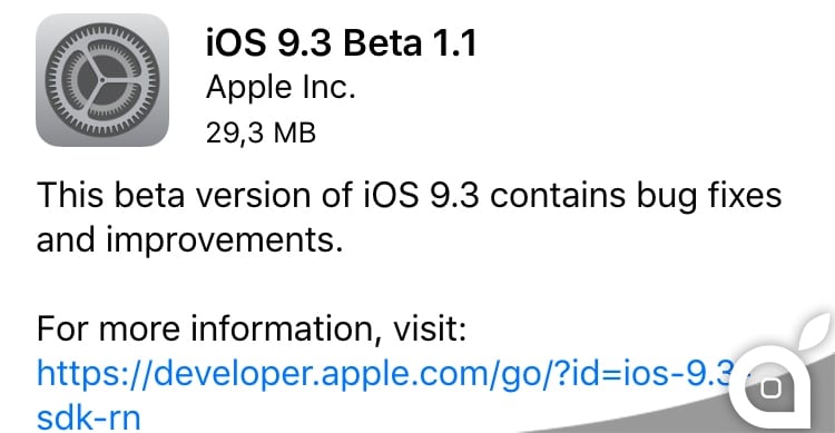 ios 9.3 beta 1.1