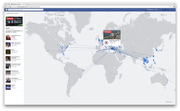 live streaming map Facebook 