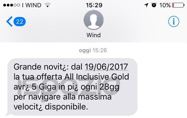 SMS wind iSpazio