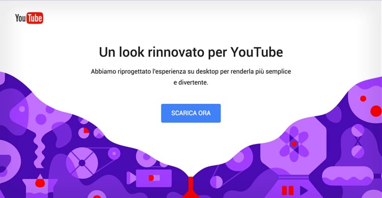 nuovo design youtube