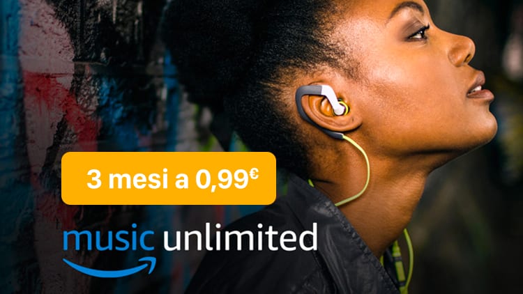 Immagine per Amazon Music Unlimited in offerta 3 mesi di abbonamento a soli 0,99€