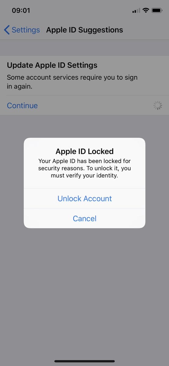 apple id bloccato