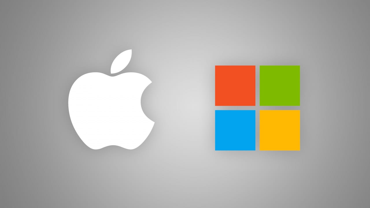 I loghi di Apple e Microsoft