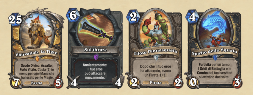 Quattro carte della nuova espansione di Hearthstone