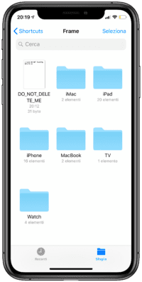 iCloud Drive Frame Shortcuts