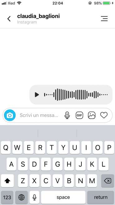 Instagram messaggi vocali