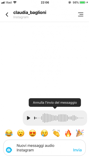 Instagram messaggi vocali