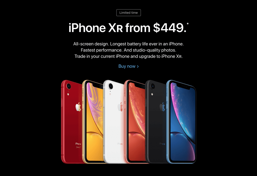home page apple iphone xr