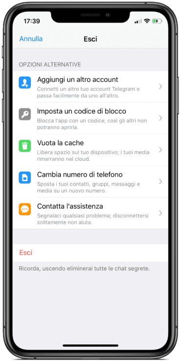 opzioni alternative telegram