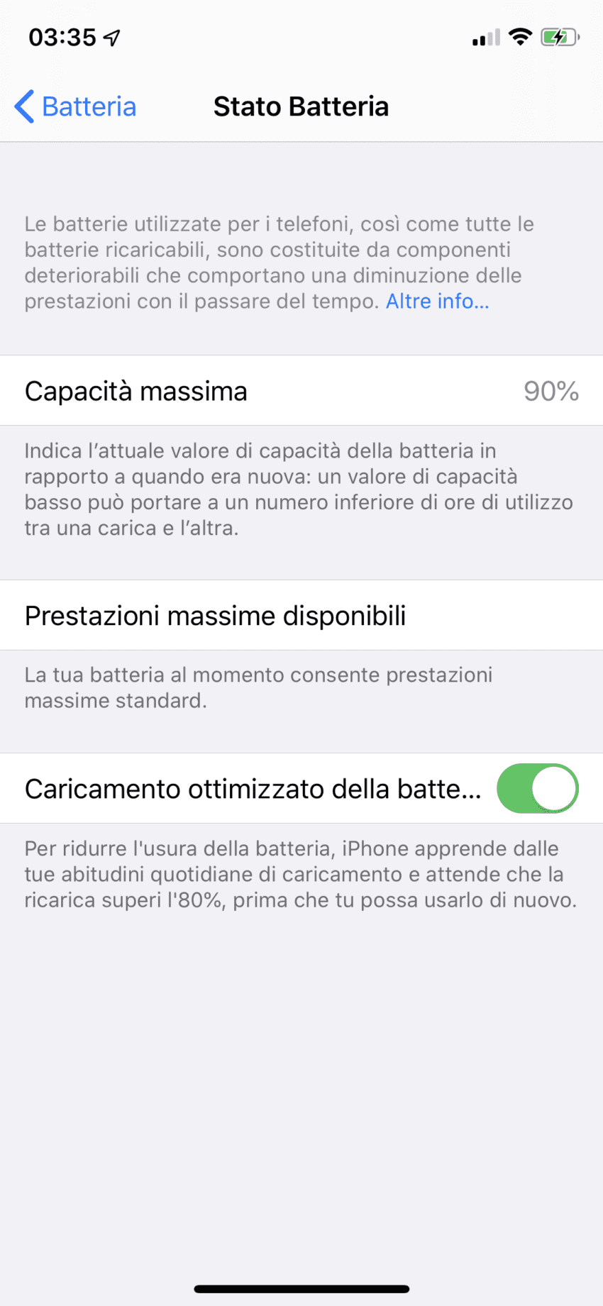 ios 13 batteria