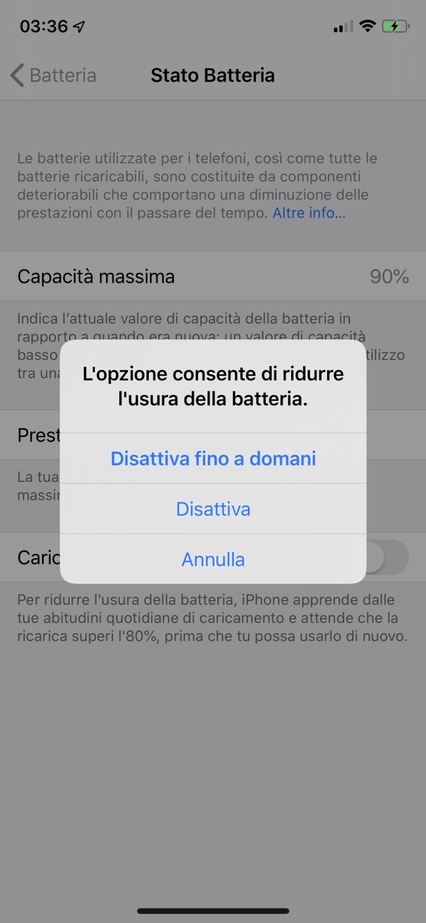 ios 13 batteria