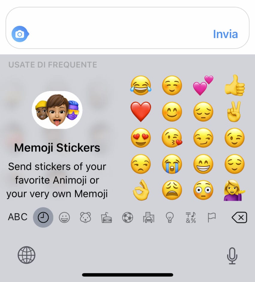 memoji stickers tastiera