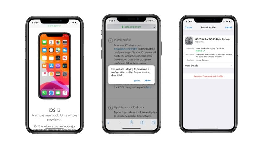 iOS 13 beta pubblica