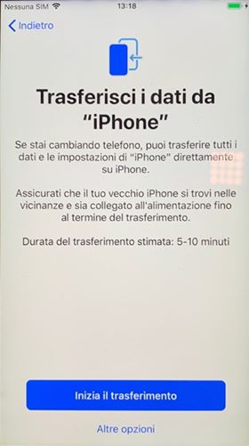 migrazione dati iPhone