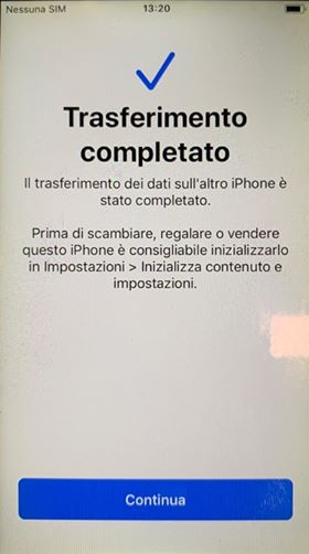 migrazione dati iPhone 3