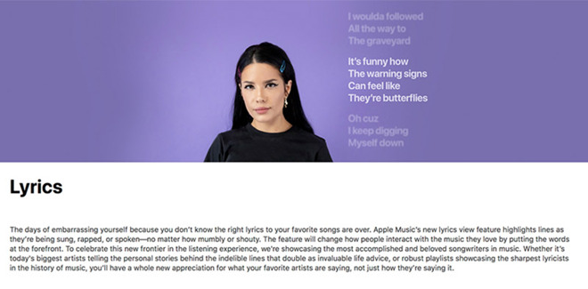 Apple Music lyrics