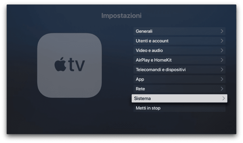Sistema Apple TVos 13