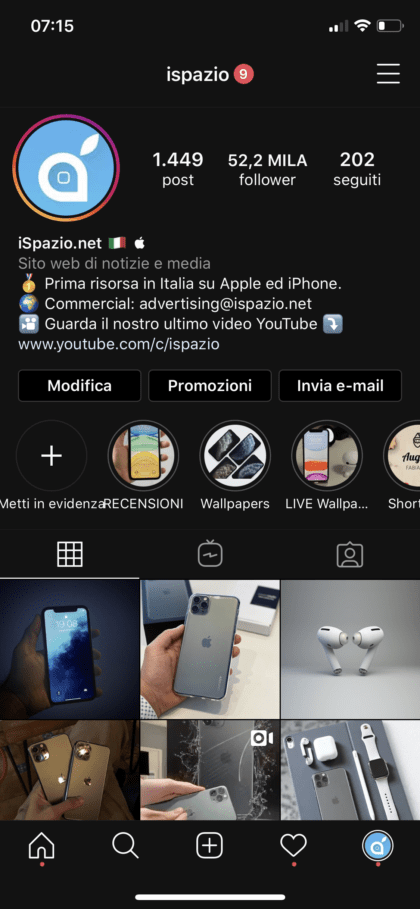 Dark Mode su Instagram