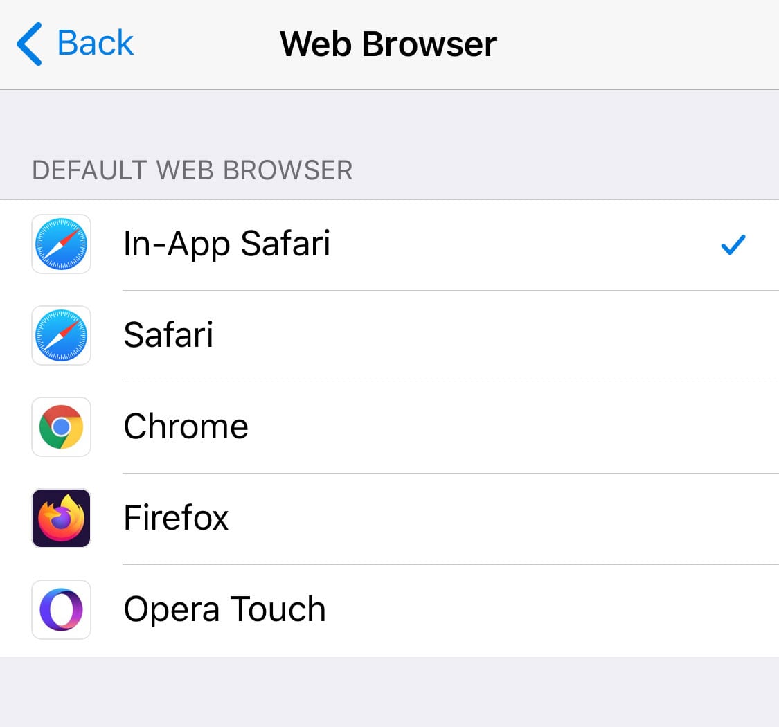 scelta browser