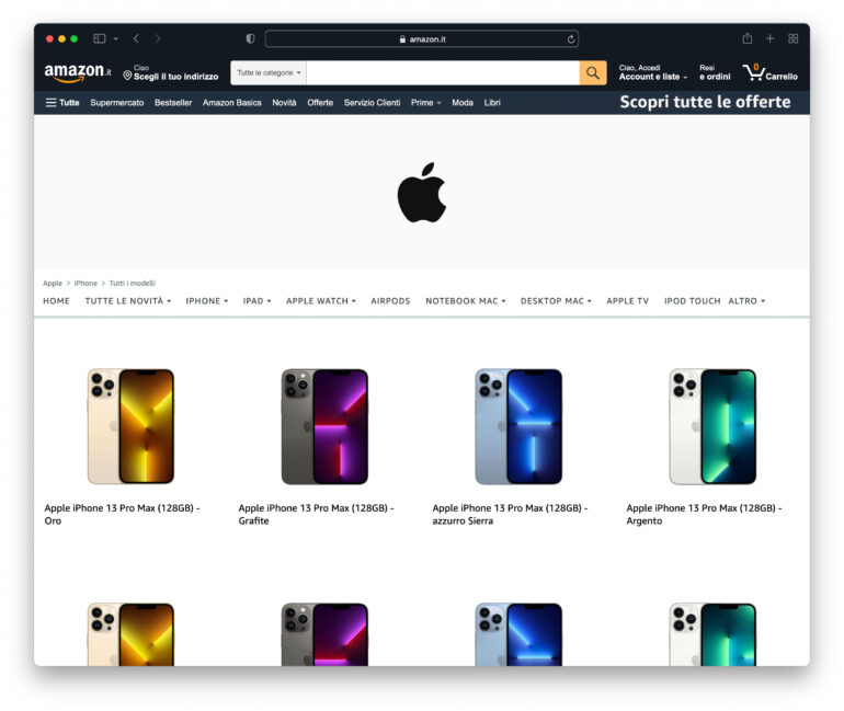 preordini iphone 13 su amazon