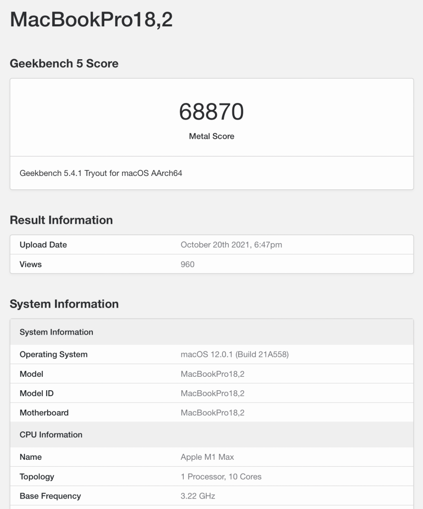 M1 Max GPU Benchmark