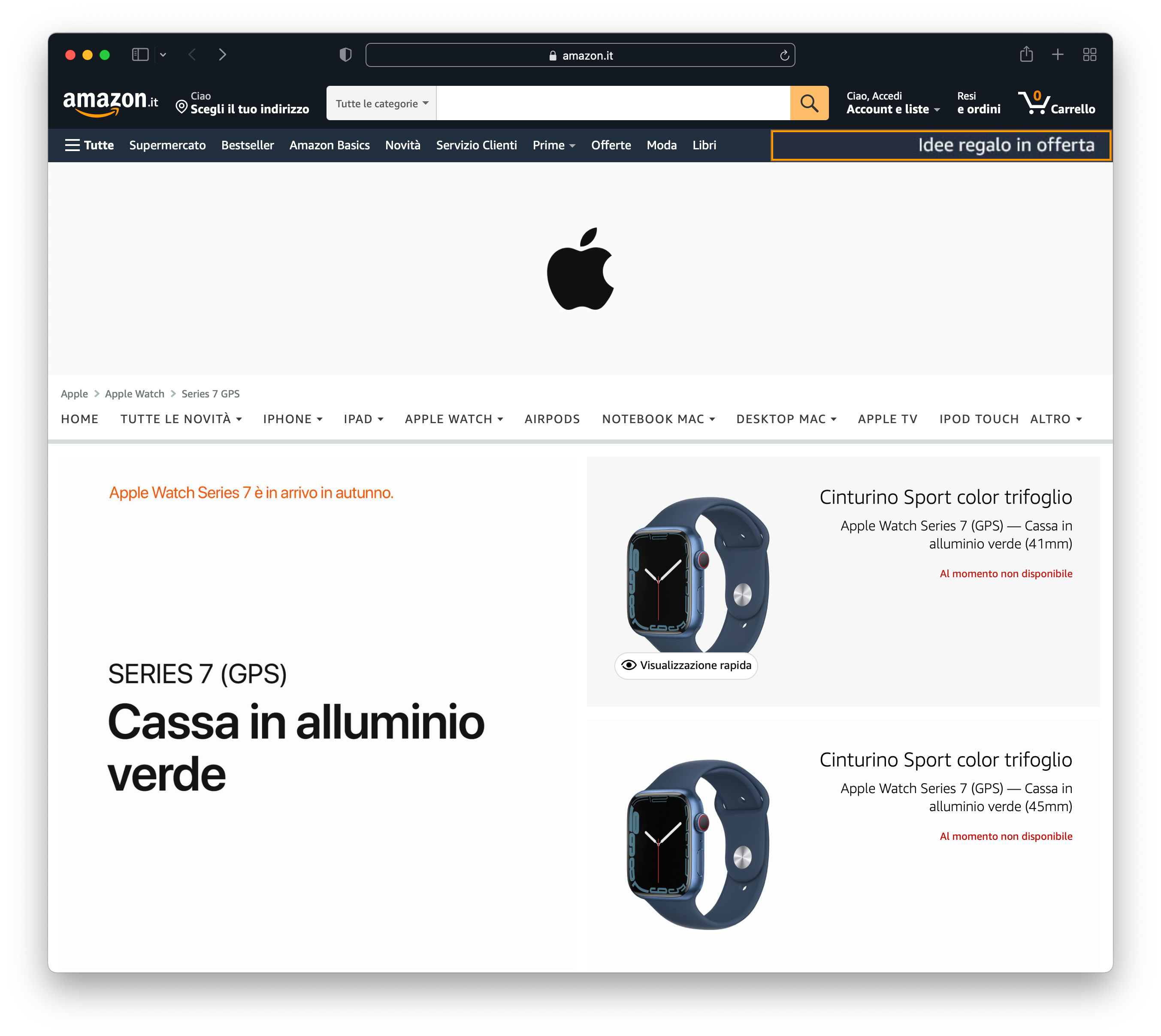 apple watch serie 7 su amazon