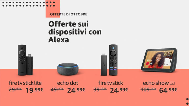 offerte dispositivi amazon alexa
