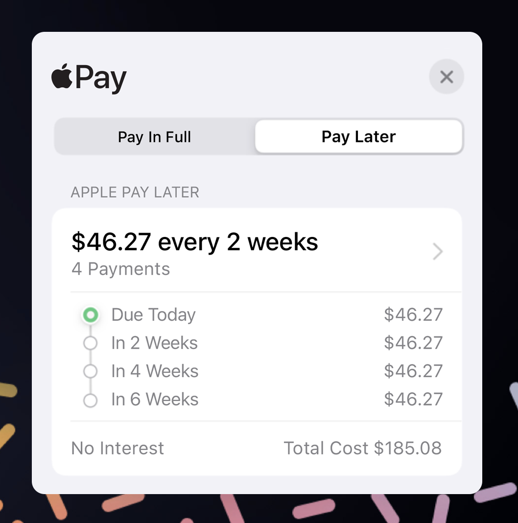 Apple Pay Later iOS 16