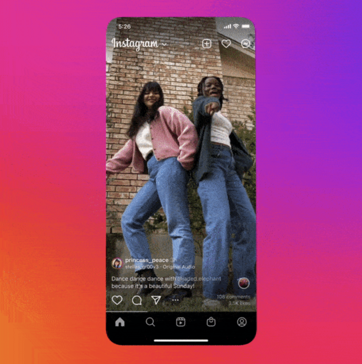 Instagram Video schermo intero Feed