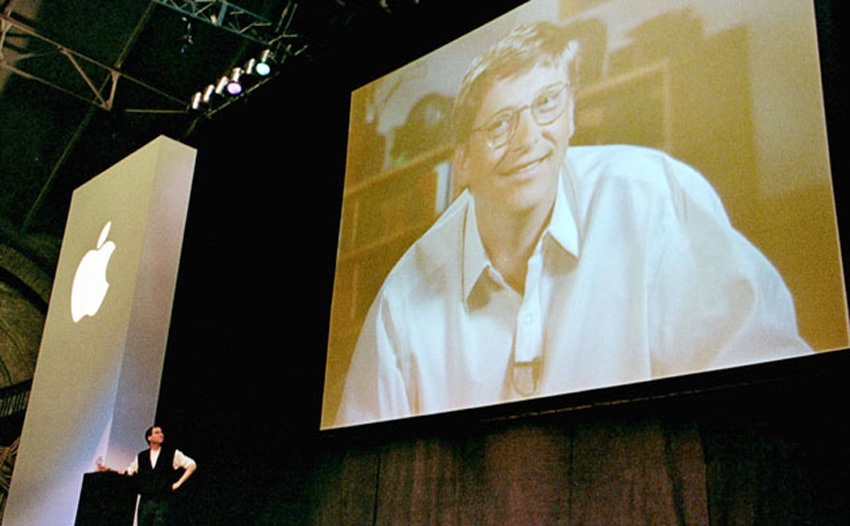 Steve Jobs e Bill Gates Macworld 1997