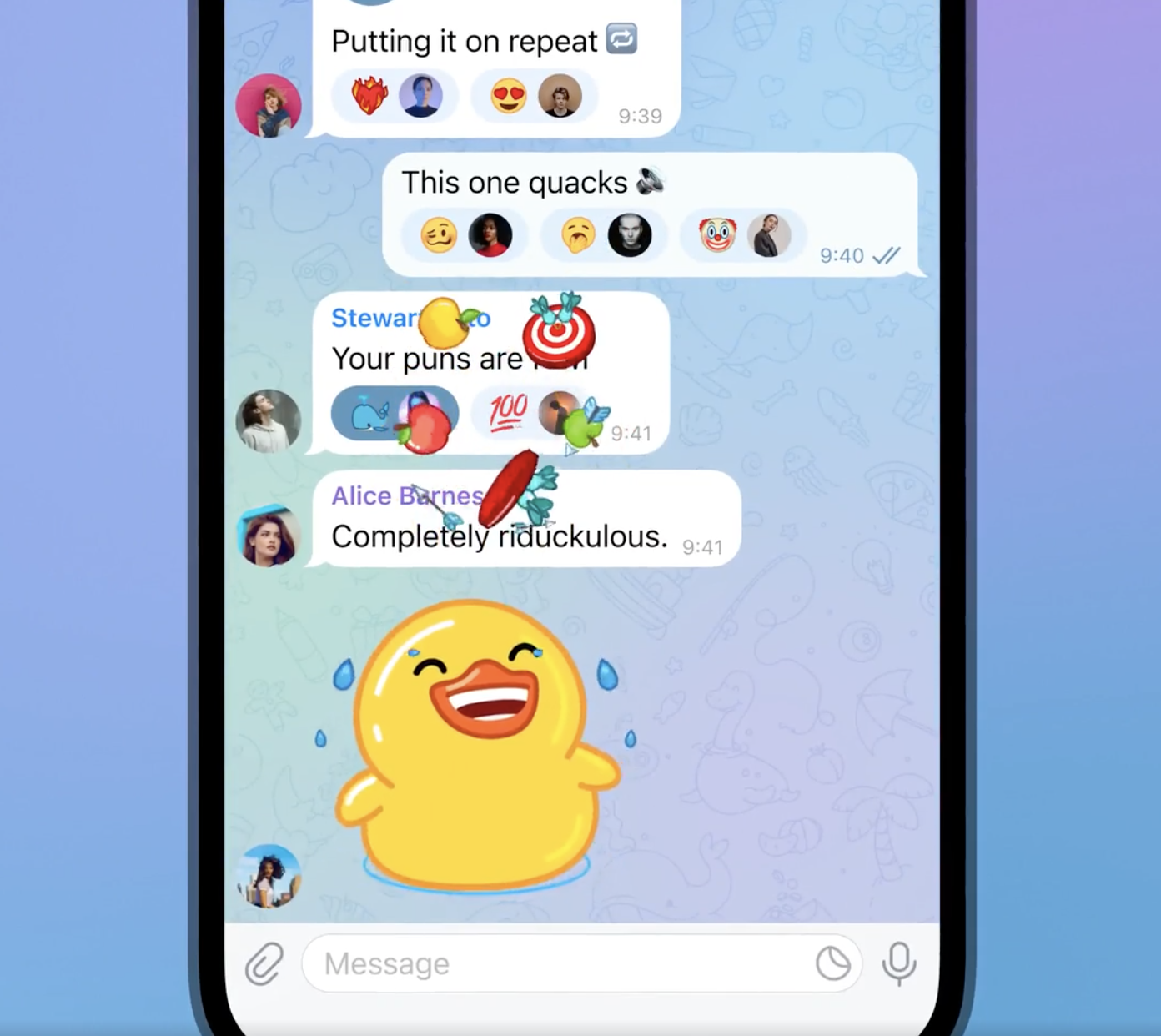 Telegram Premium Reazioni