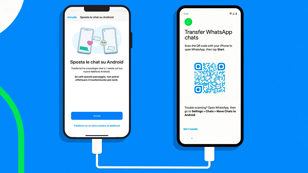 trasferire chat whatsapp da android ad iphone