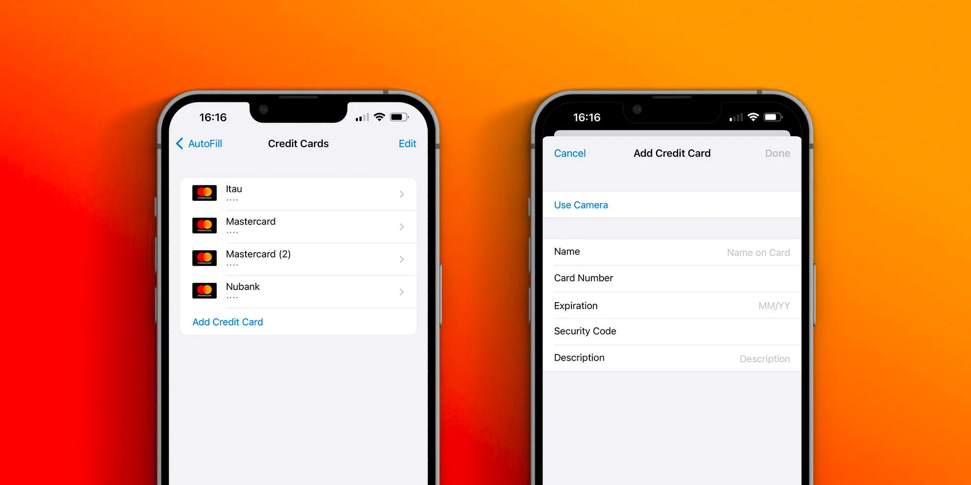 ios 16 carte di credito virtuali