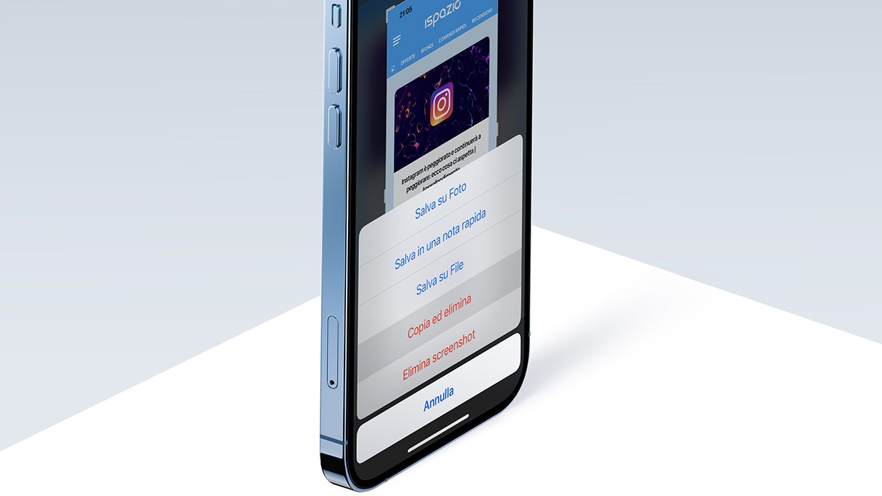 iOS 16 introduce “Copia ed Elimina” la funzione che eviterà agli screenshot di occupare spazio