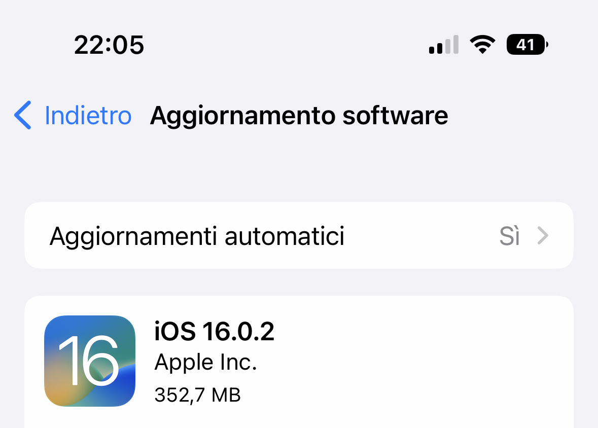 apple rilasca ios 16.0.2