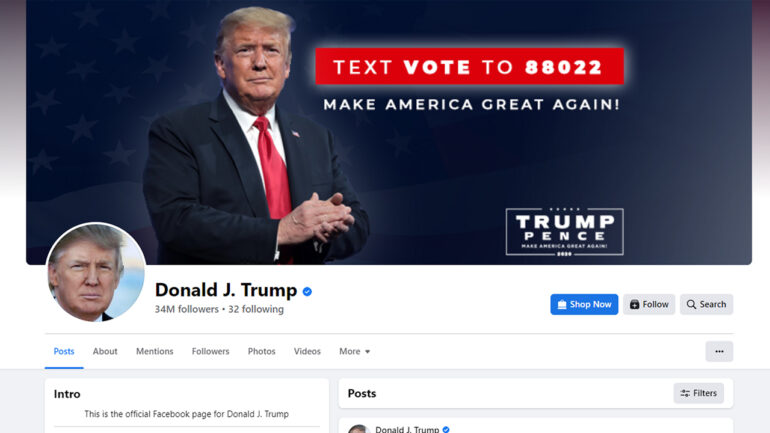 donald trump facebook instagram