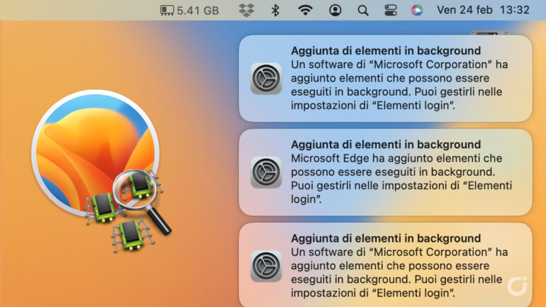 guida macos aggiunta elementi background