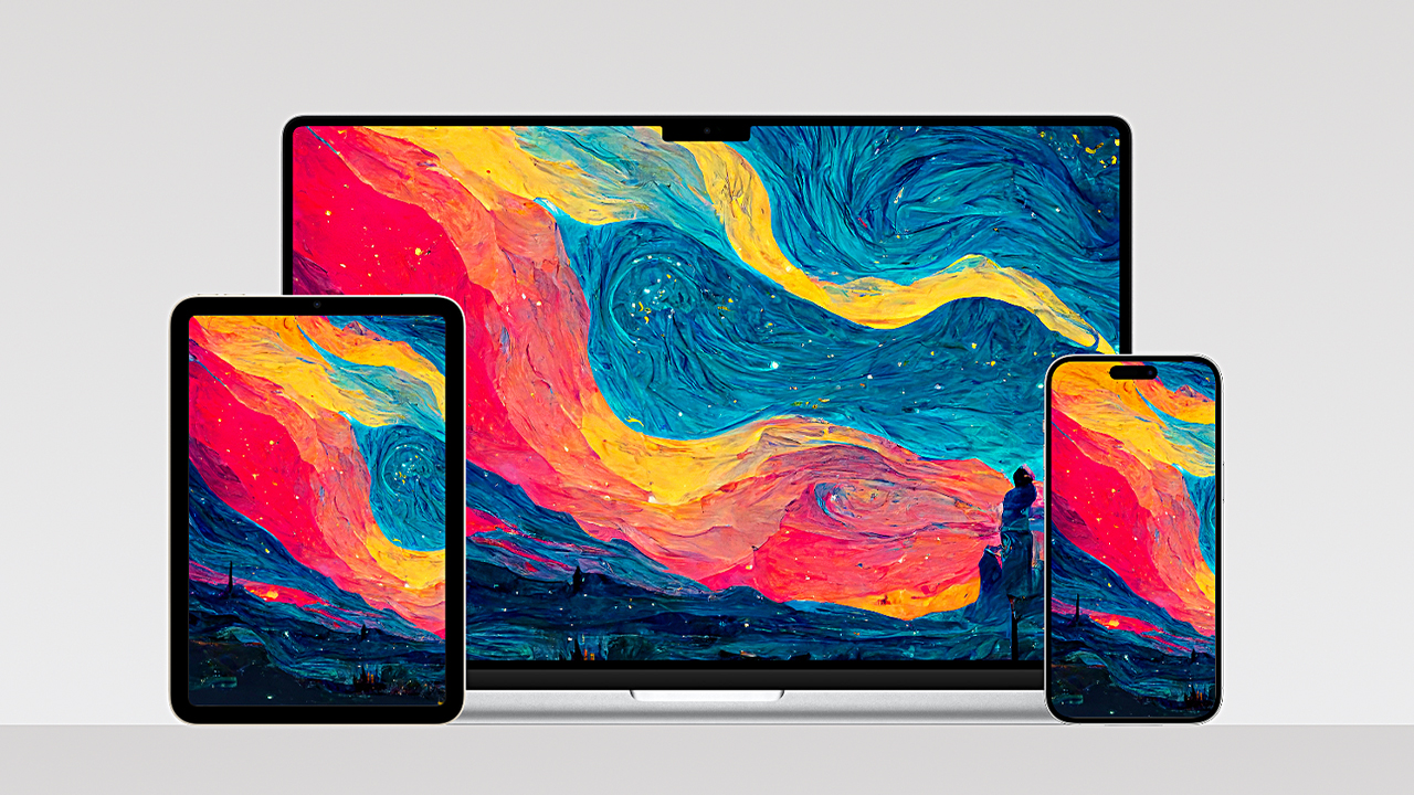 Scarica lo Sfondo di Big Sur ricreato con lo stile di ''Notte Stellata'' di Van Gogh