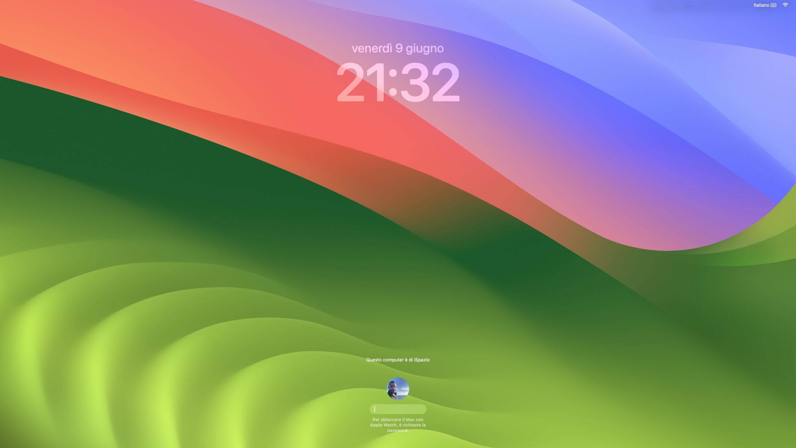 macos sonoma schermata di blocco