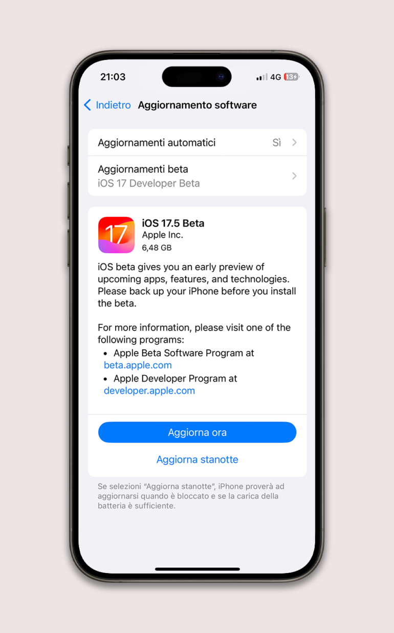 iOS 17.5 beta 1