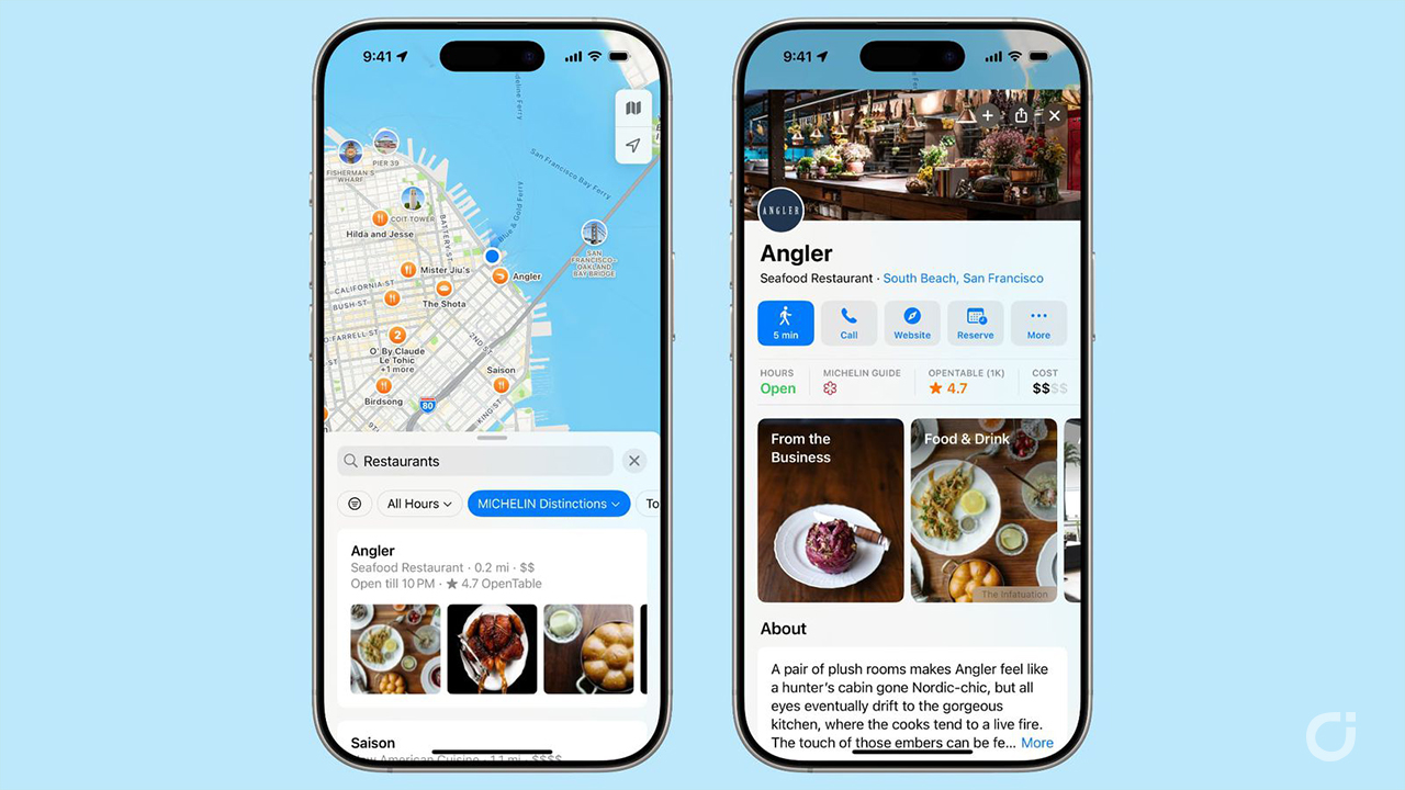 Mappe di Apple ora mostra i ristoranti della Guida Michelin e hotel premiati direttamente sull’app
