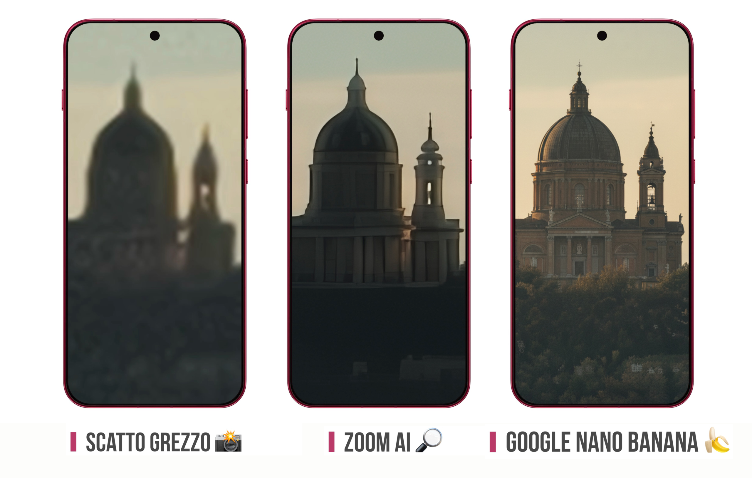 OPPO Find X9 zoom 120x confrontato con nano banana